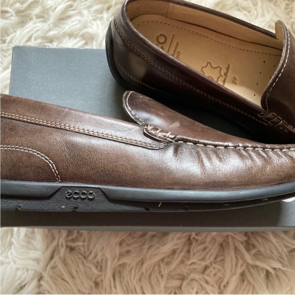 ECCO Brown Leather Loafers size 39 Eu